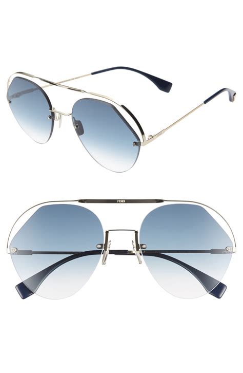 fendi 0155 aviator sunglasses|fendi geometric rimless aviator sunglasses.